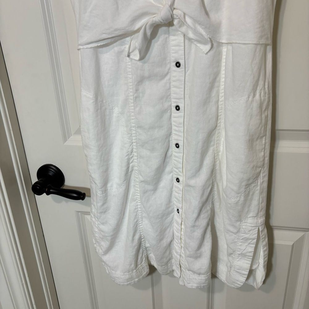 Anthropologie Maeve Women’s Elspeth Linen Button Up Shirtdress White 6P - Picture 3 of 9